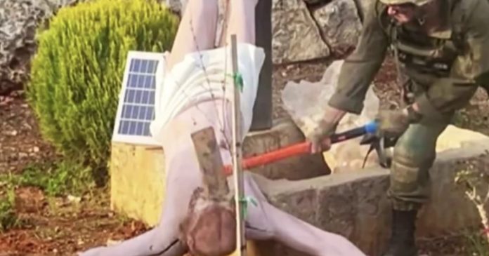 Outrage after Israeli soldier seen striking Jesus statue in Lebanon