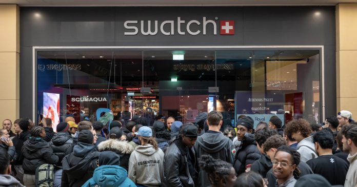 Swatch stores shutter amid long lines for highly anticipated collaboration release