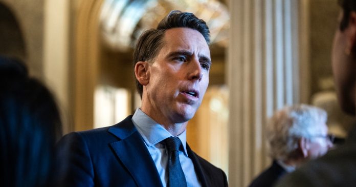 Republican Sen. Josh Hawley says he favors a stock-trading ban that applies to presidents