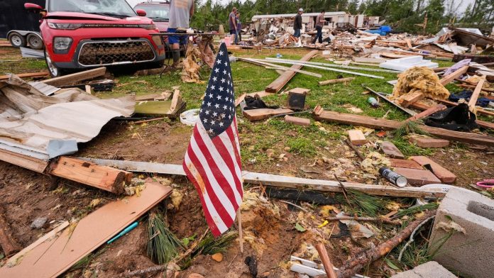 A kitten survives a tornado and his tiny meows bring rescue