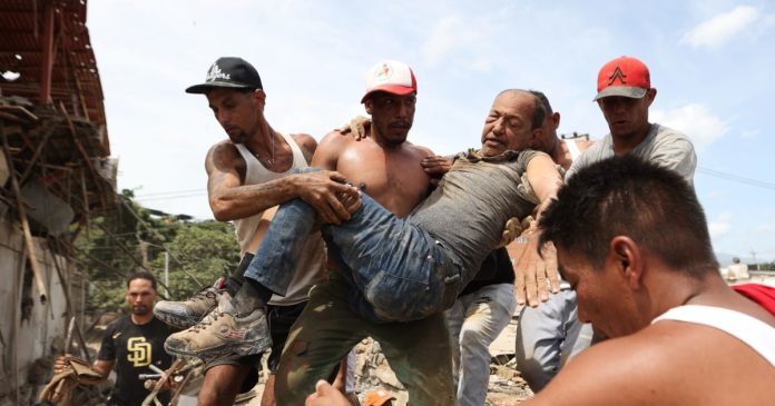 Videos show people trapped under debris, including children, pulled to safety after twin earthquakes hit Venezuela