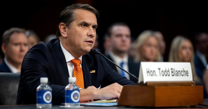 Republicans Delay Key Vote on Todd Blanche’s DOJ Nomination