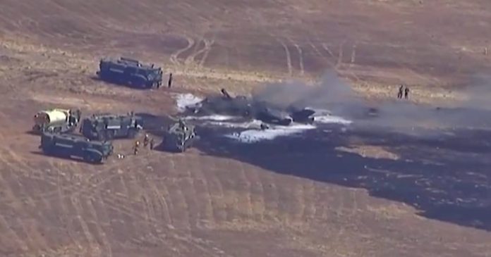 F-35 fighter jet crashes in San Diego and sparks fire on Miramar air base