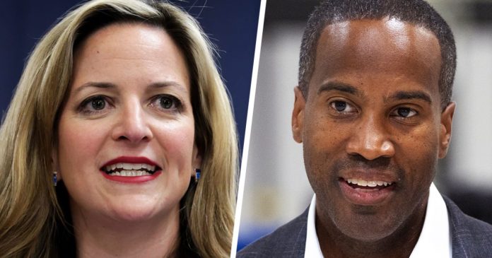 Republican John James seeks some distance from Trump in Michigan governor debate